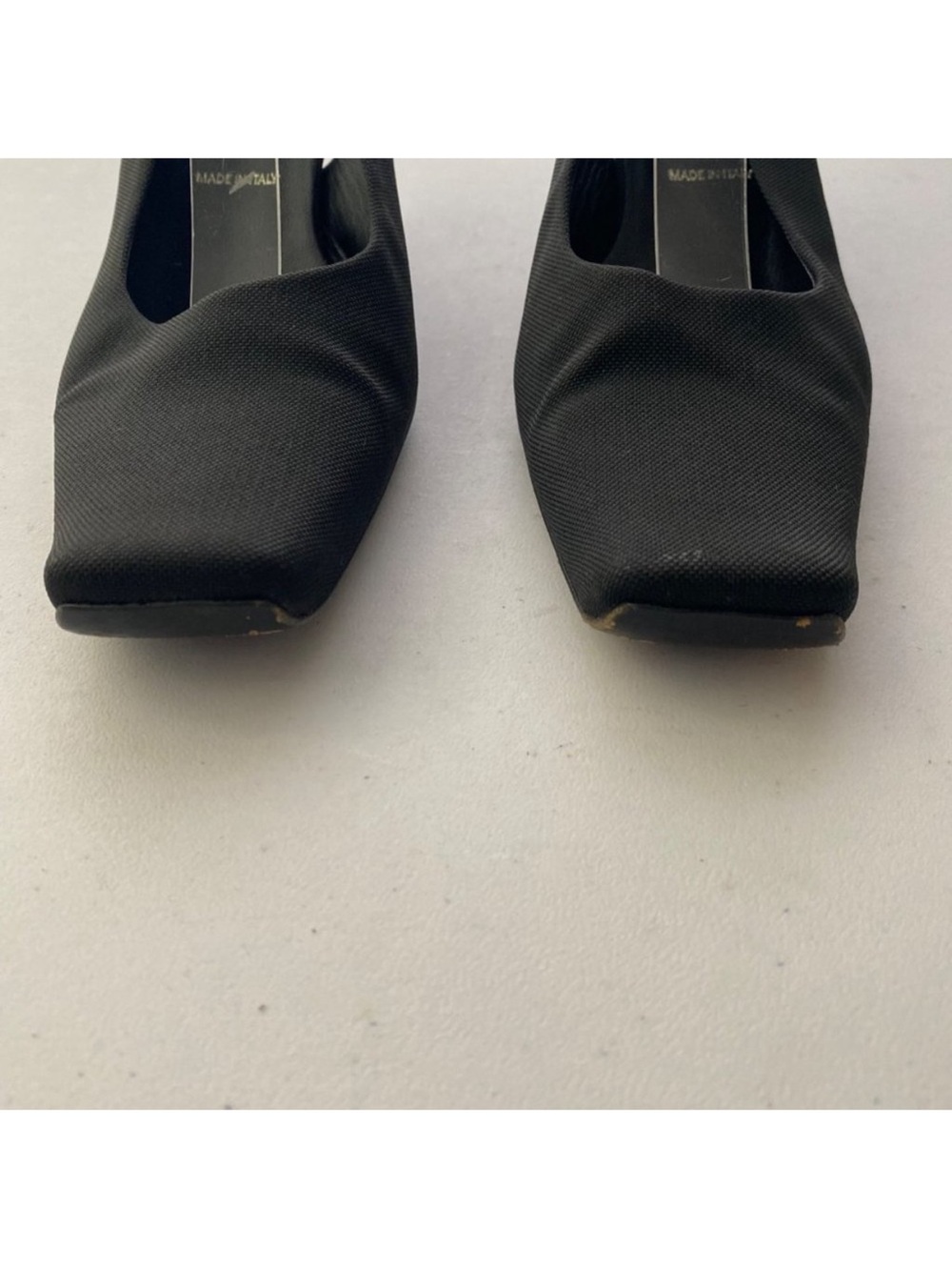 Prada Black Vintage Square Pointed Toe Heels Pumps Shoes EU 38.5 - Picture 6 of 10